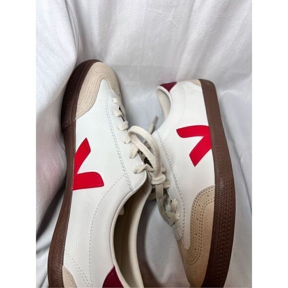 Veja Men's Volley Sneakers White/Red/Beige Size 11 NWOT - Picture 10 of 12
